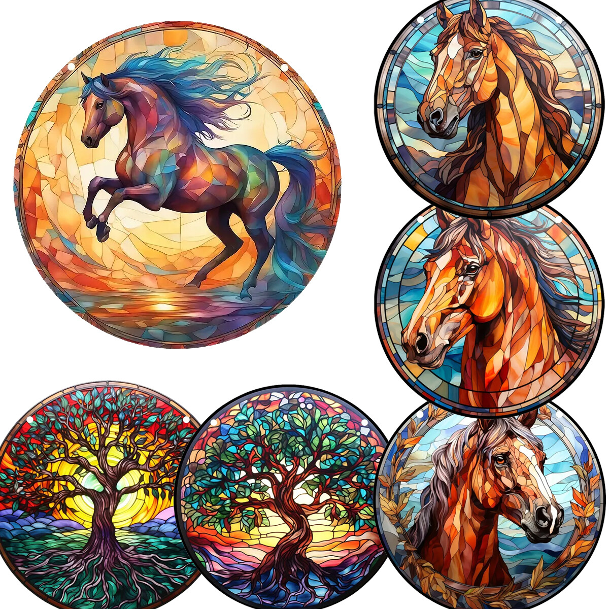 Suncatcher Colorful Stained Plastic Window Hanging Plastic Home Decor Ornament