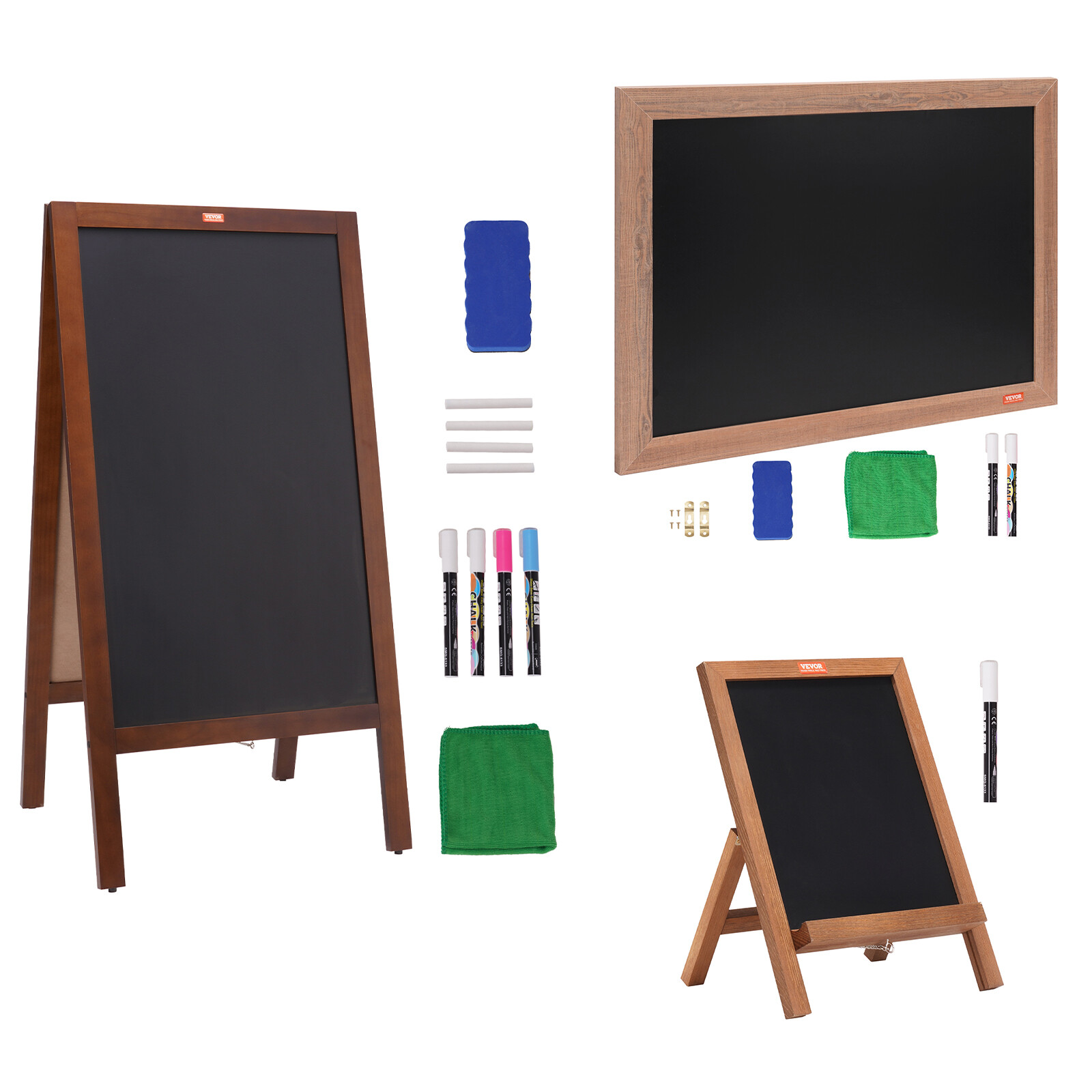 VEVOR Magnetic Wood Framed Chalkboard Wall Hanging A-Frame Sidewalk Wedding Sign