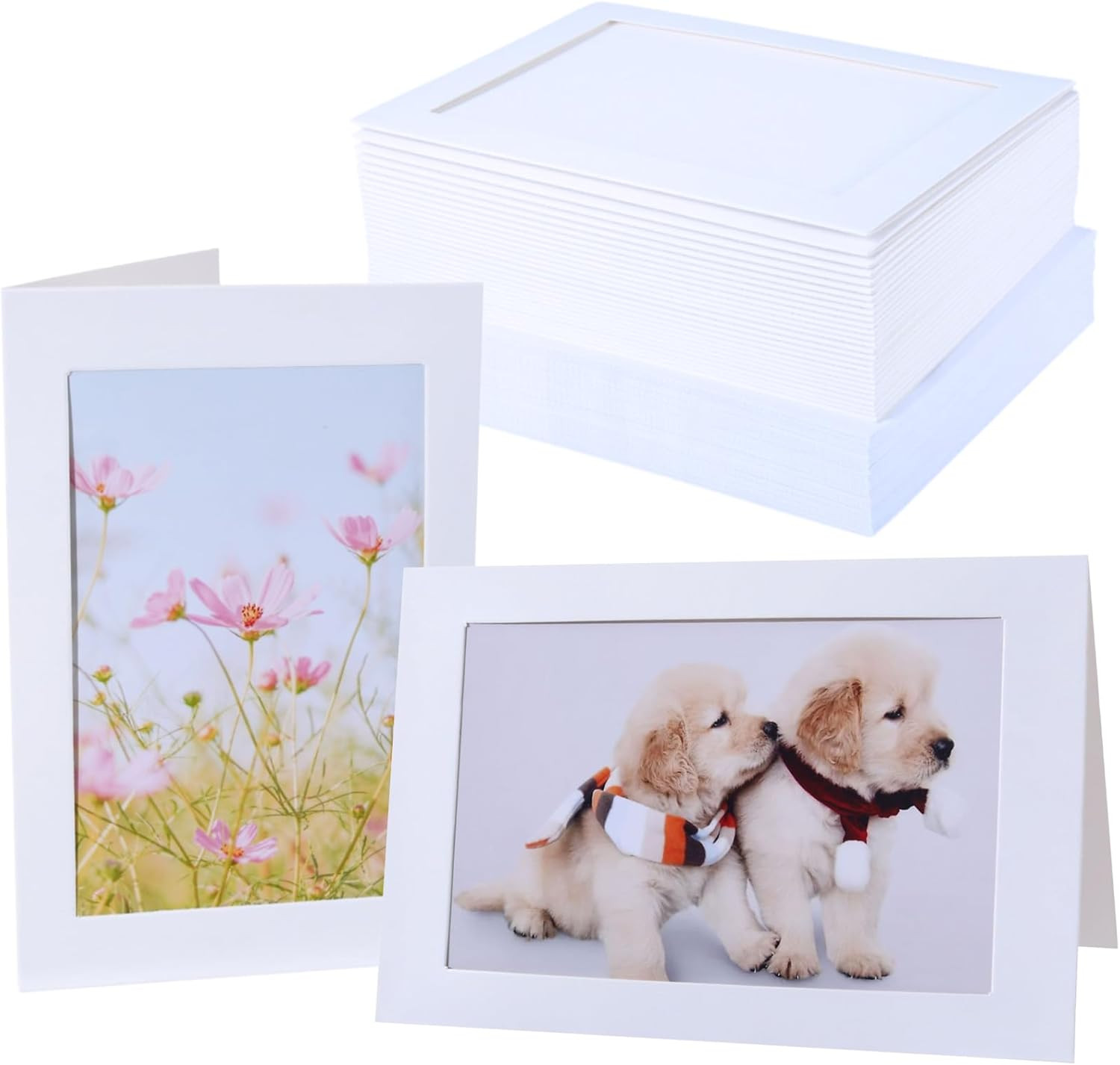 50 Count Photo Frame Cards with Envelopes 4X6 Paper Picture Frame Notecards Phot