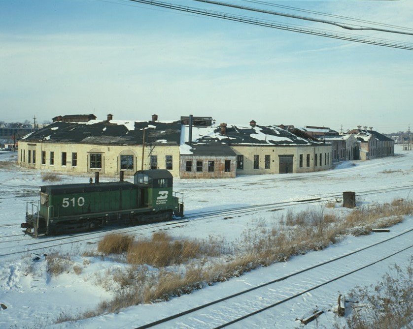 Chicago Burlington & Quincy Railroad roundhouse and shops Aurora IL Photo Print