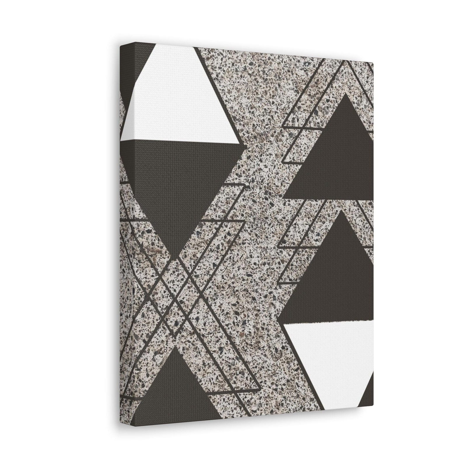 Wall Art Decor – Canvas Print Artwork – Brown and White Triangular Colorblock