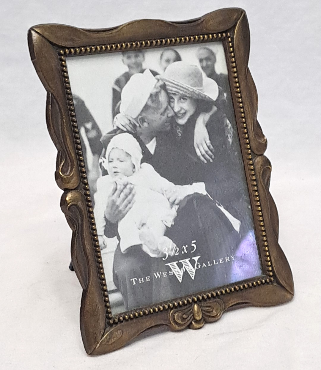 The Weston Gallery Solid Brushed Dark Brass Free Standing Photo Frame 3.5 X 5