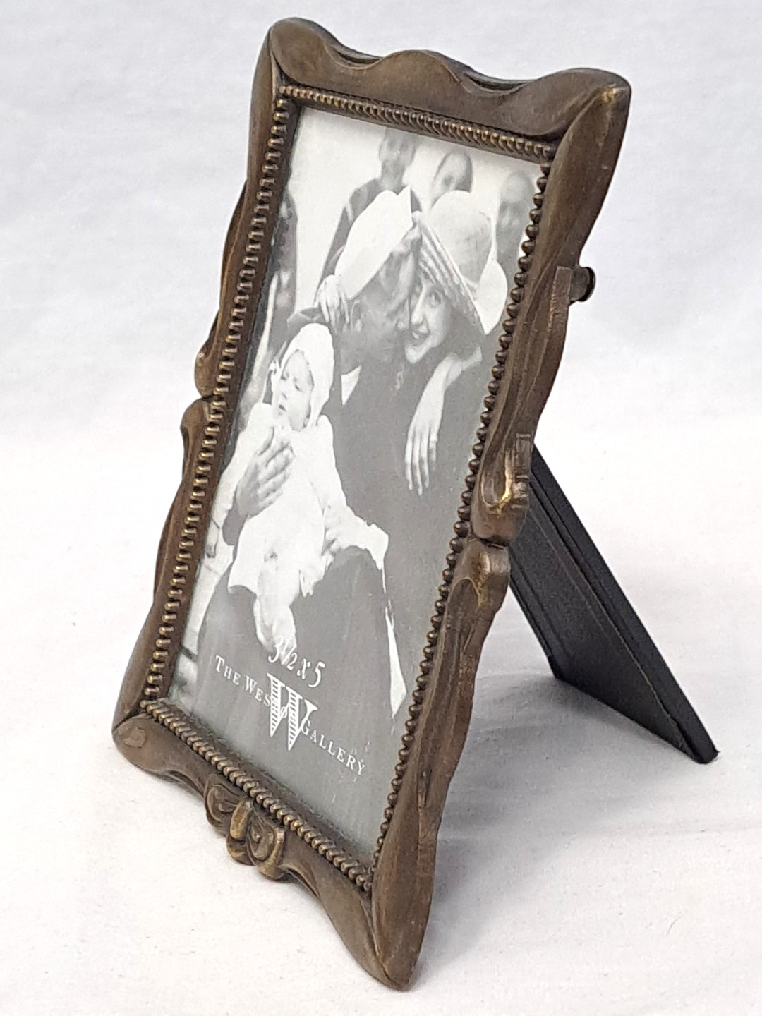 The Weston Gallery Solid Brushed Dark Brass Free Standing Photo Frame 3.5 X 5