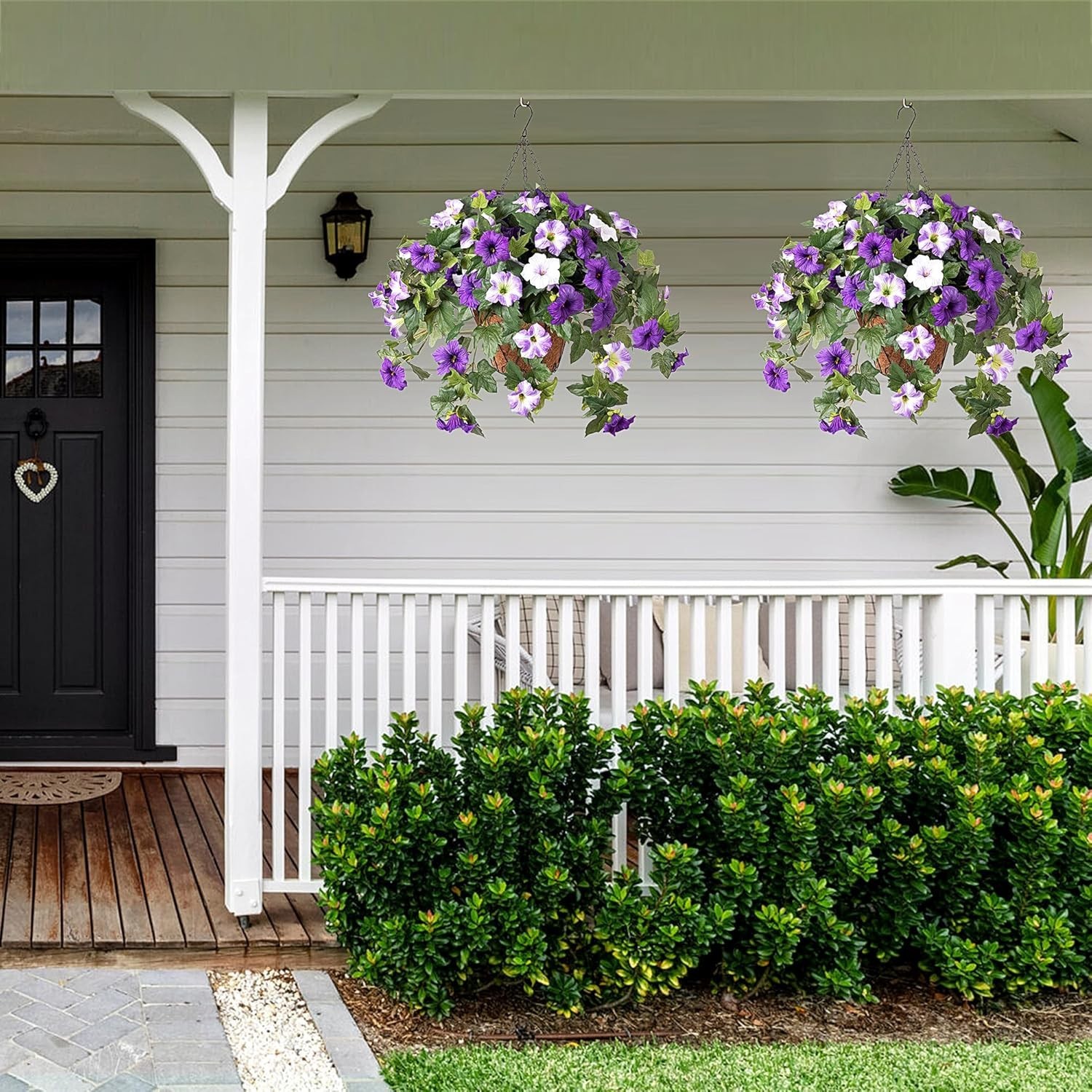 Charming 2PCS Silk Petunias – UV & Water-Resistant Faux Flowers for All Seasons