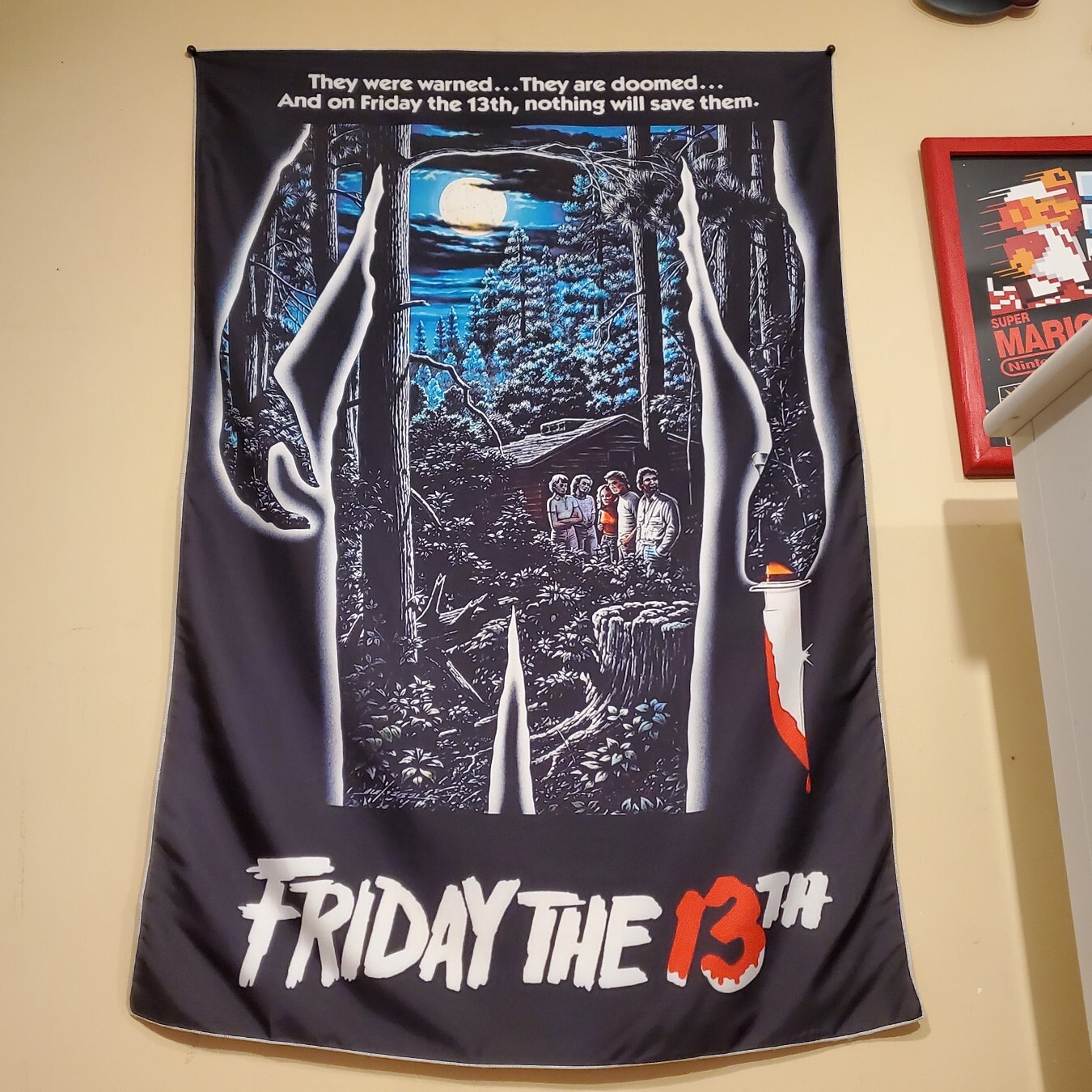 Friday the 13th banner 2×3 foot tapestry 80s VHS horror movies Jason Voorhees