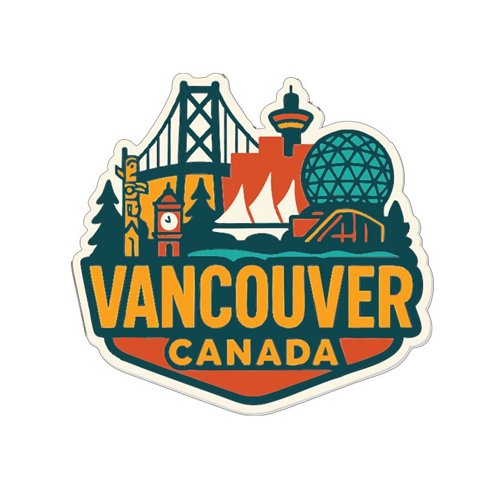 Vancouver Sticker Decal Vinyl Die-Cut City Skyline Landmark Design