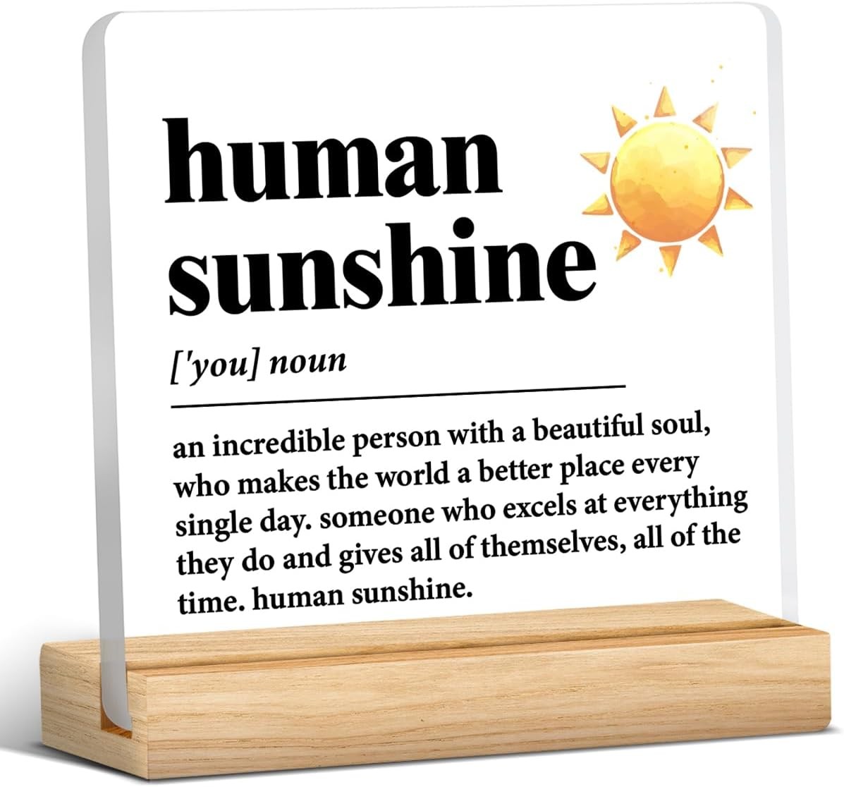 Human Sunshine Motivational Gift for Women Men, Employee Appreciation, Coworker