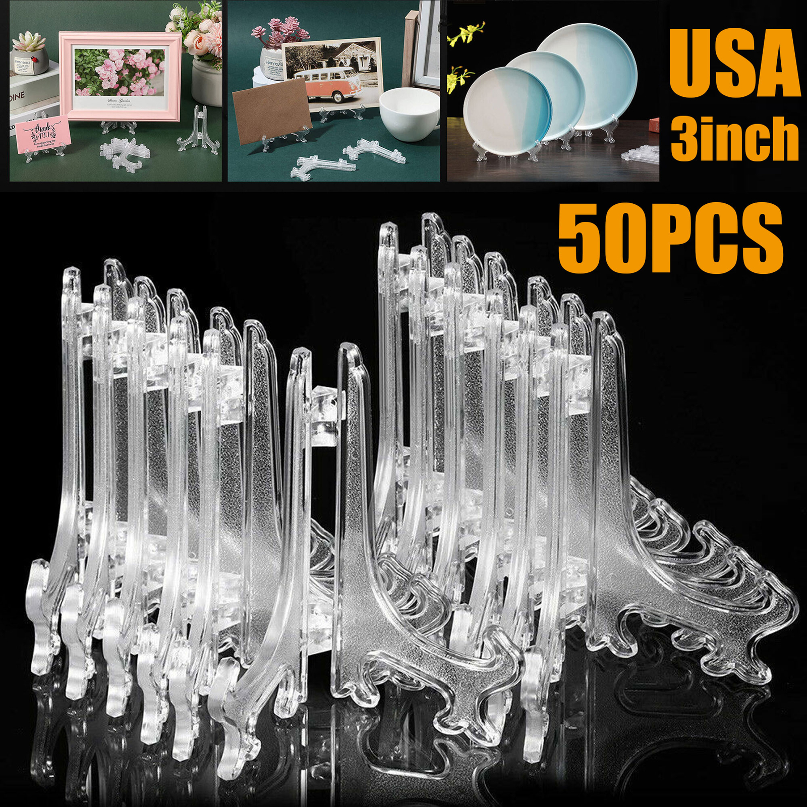 50PC Easel Display Stand Plate Foldable Bracket Picture Photo Frame Card Holder