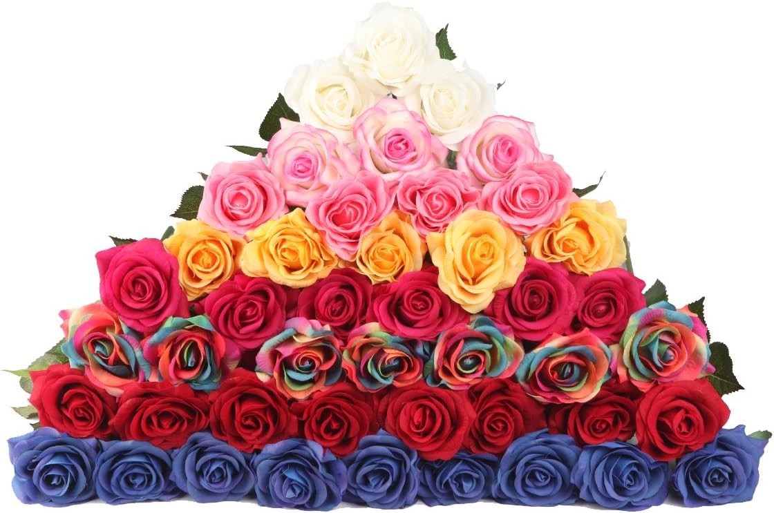 Red Rose Artificial Flowers, 1Pc 17″ Single Red Rose for Valentine’s Mother’s Da