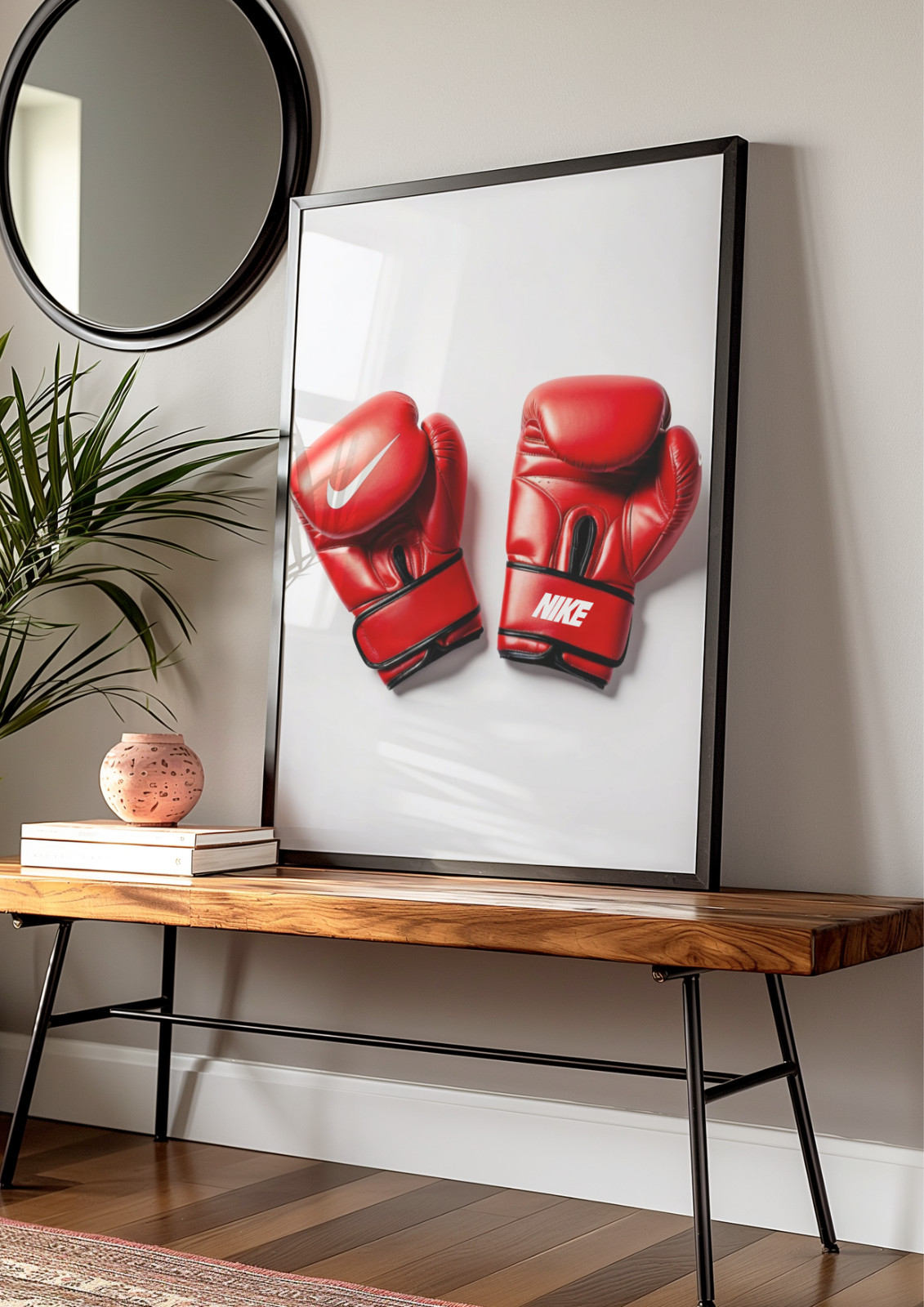 Red Nike Boxing Gloves Poster, Boxing Gloves Wall Art, Boxing Poster, Nike Art