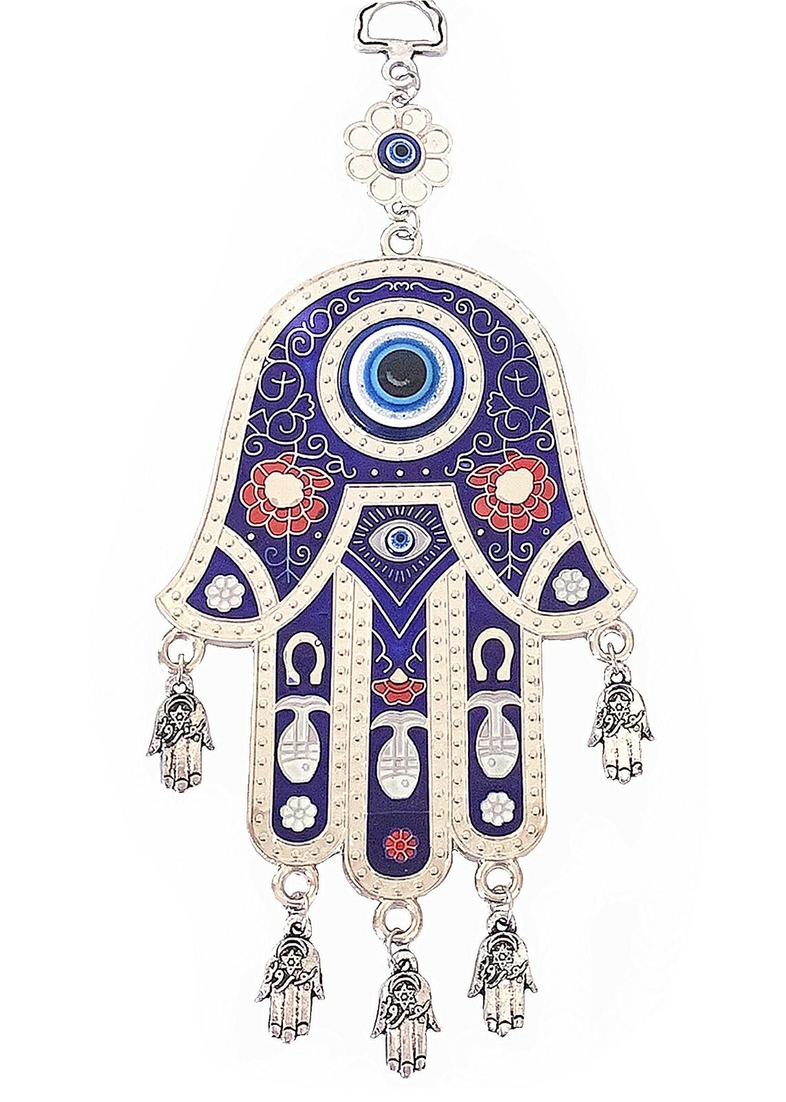 Blue Evil Eye Hamsa Hand Hanging Wall Decoration for Protection