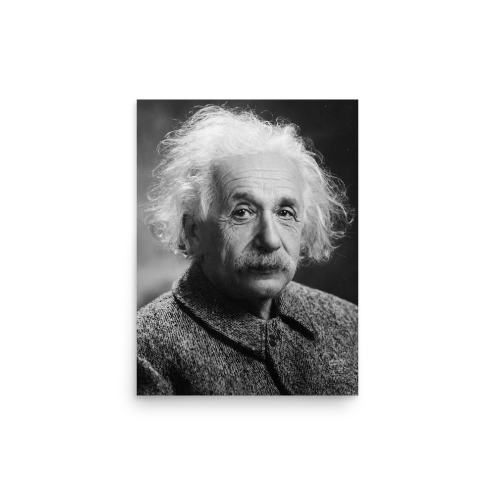 Albert Einstein Portrait Vintage Photo Print Physics Scientist Wall Art