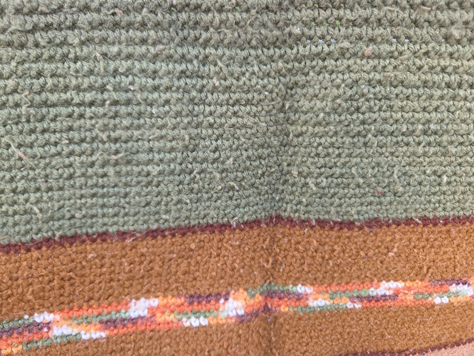 Hand Knitted Afghan Blanket Throw Vintage Crochet 65″ T x 54″ W Multi Color