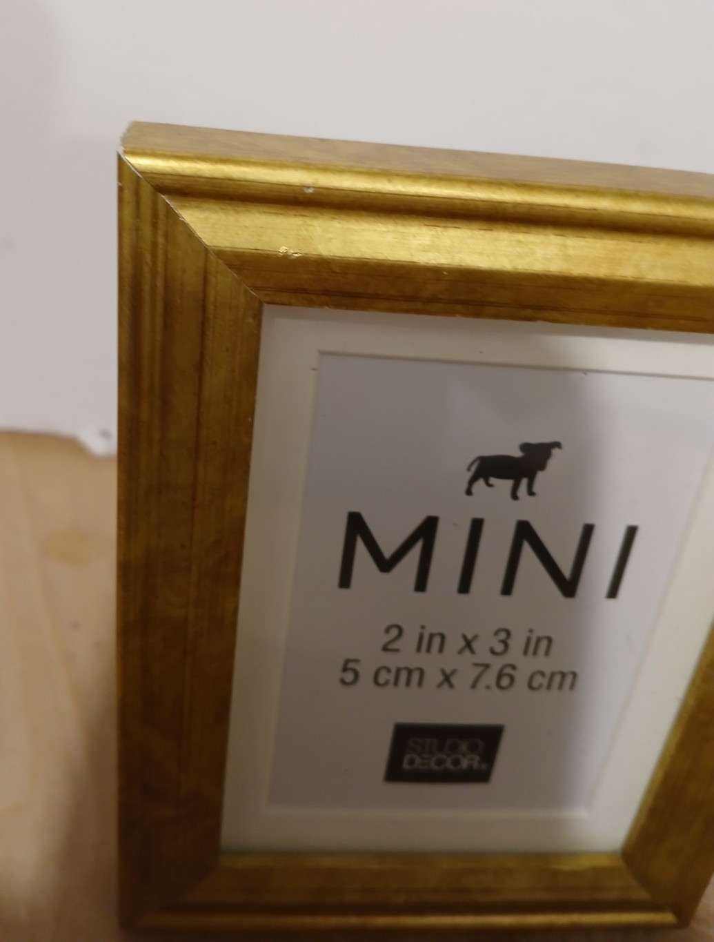 Set of 2 Studio Decor Gold Frames 3×4 or 2.5×3.5 Matted Mini Picture Frames