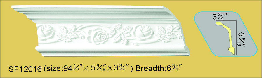 Decorative Crown Molding Polyurethane 94.5″ White Lot of 6 – 47ft – SF12016