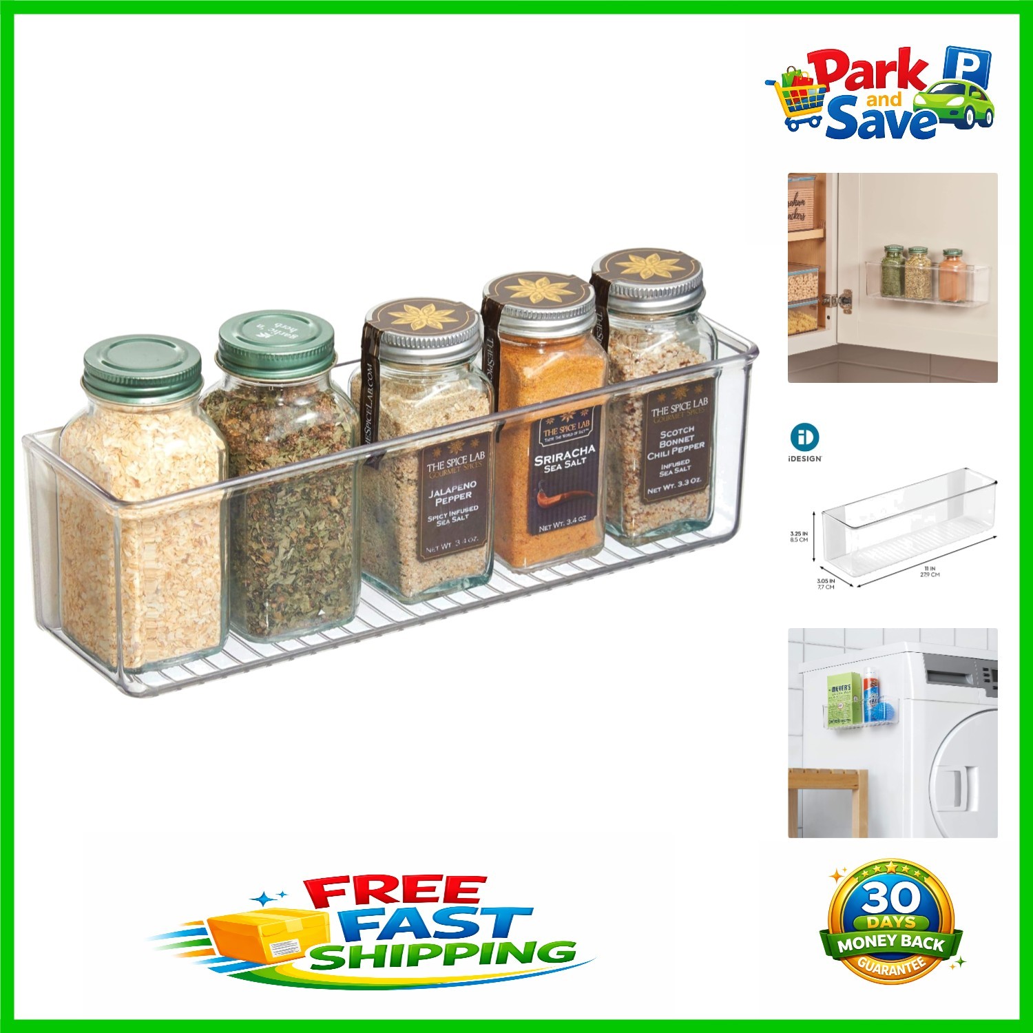 Compact Clear Storage Organizer – Perfect for Kitchen, Bathroom & Office Walls