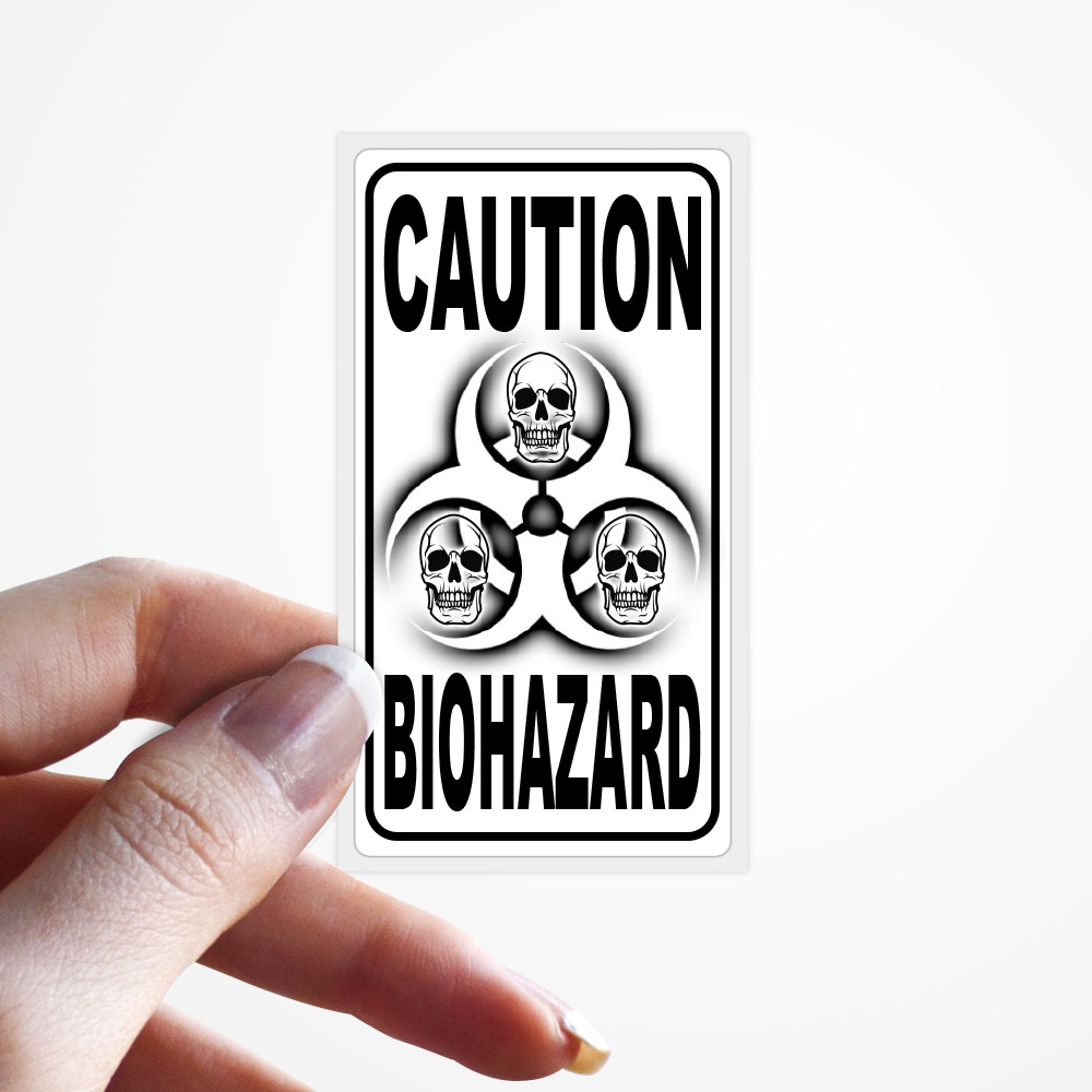 “CAUTION BIOHAZARD” Labels Prank Gag Funny Bulk Stickers