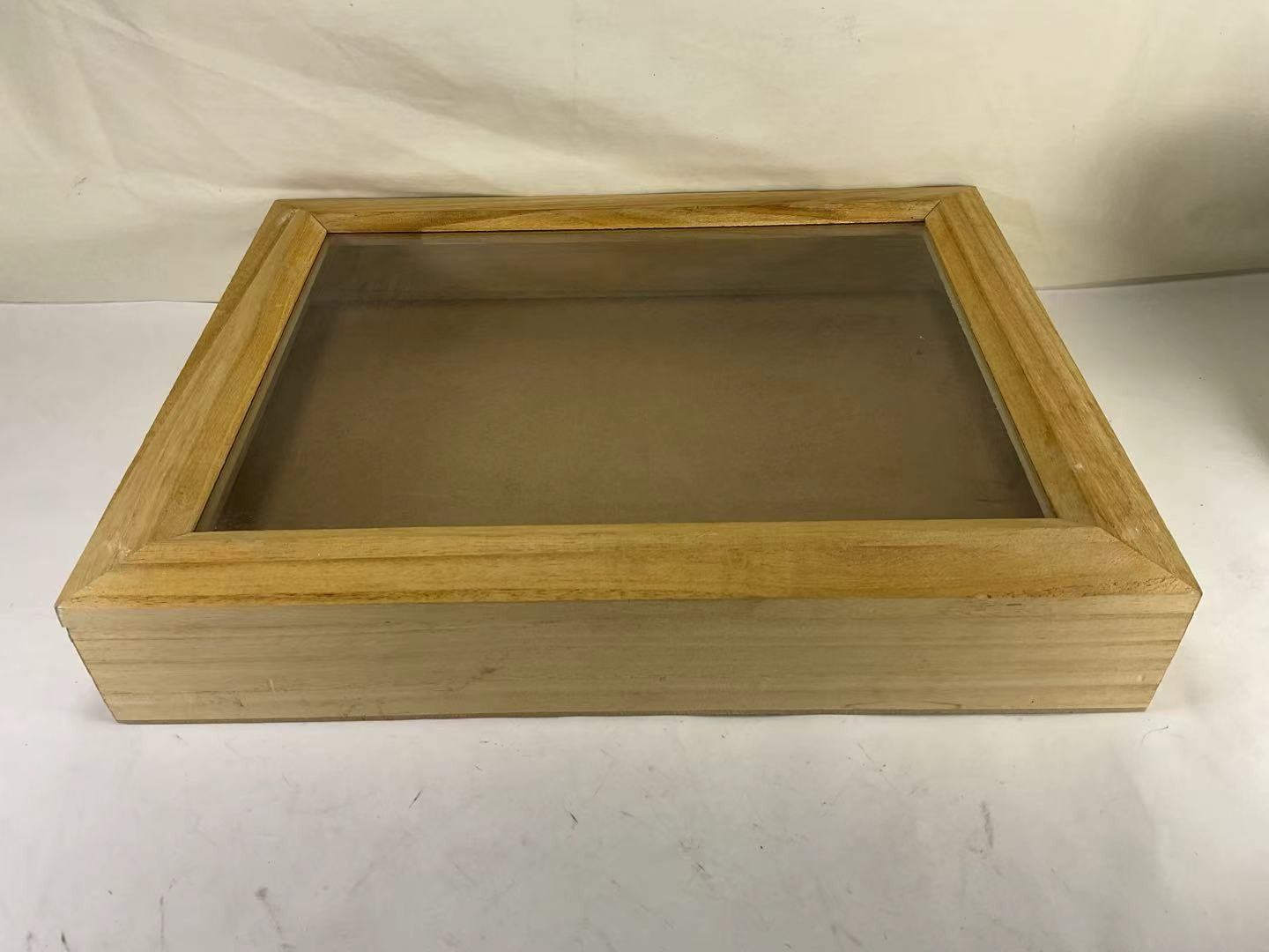 AAA32 Vintage Brown Wooden Three-Dimensional Hanging Photo Frame Display Box