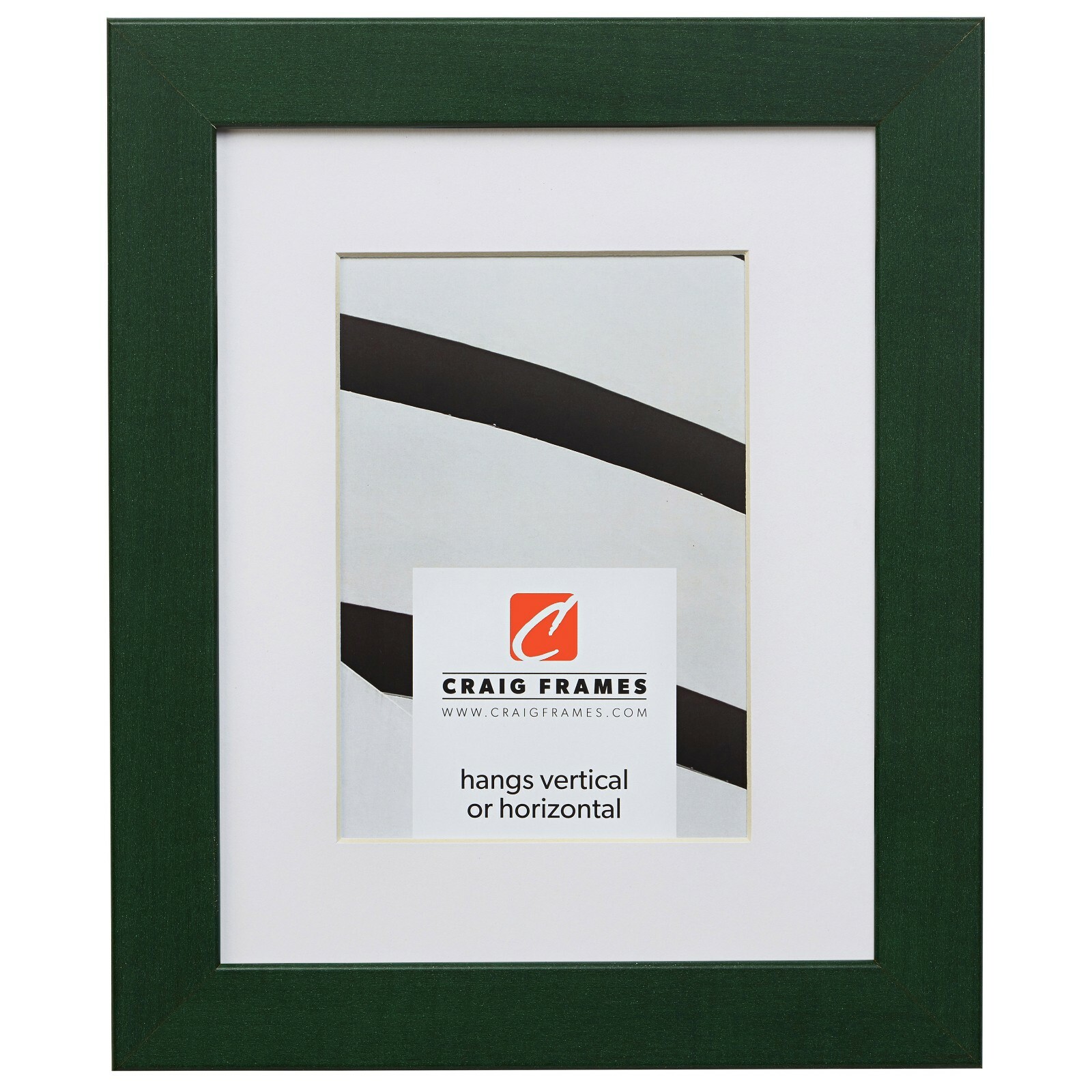 Craig Frames Colori, 1.25″ Modern Green Picture Frame With a Single Mat