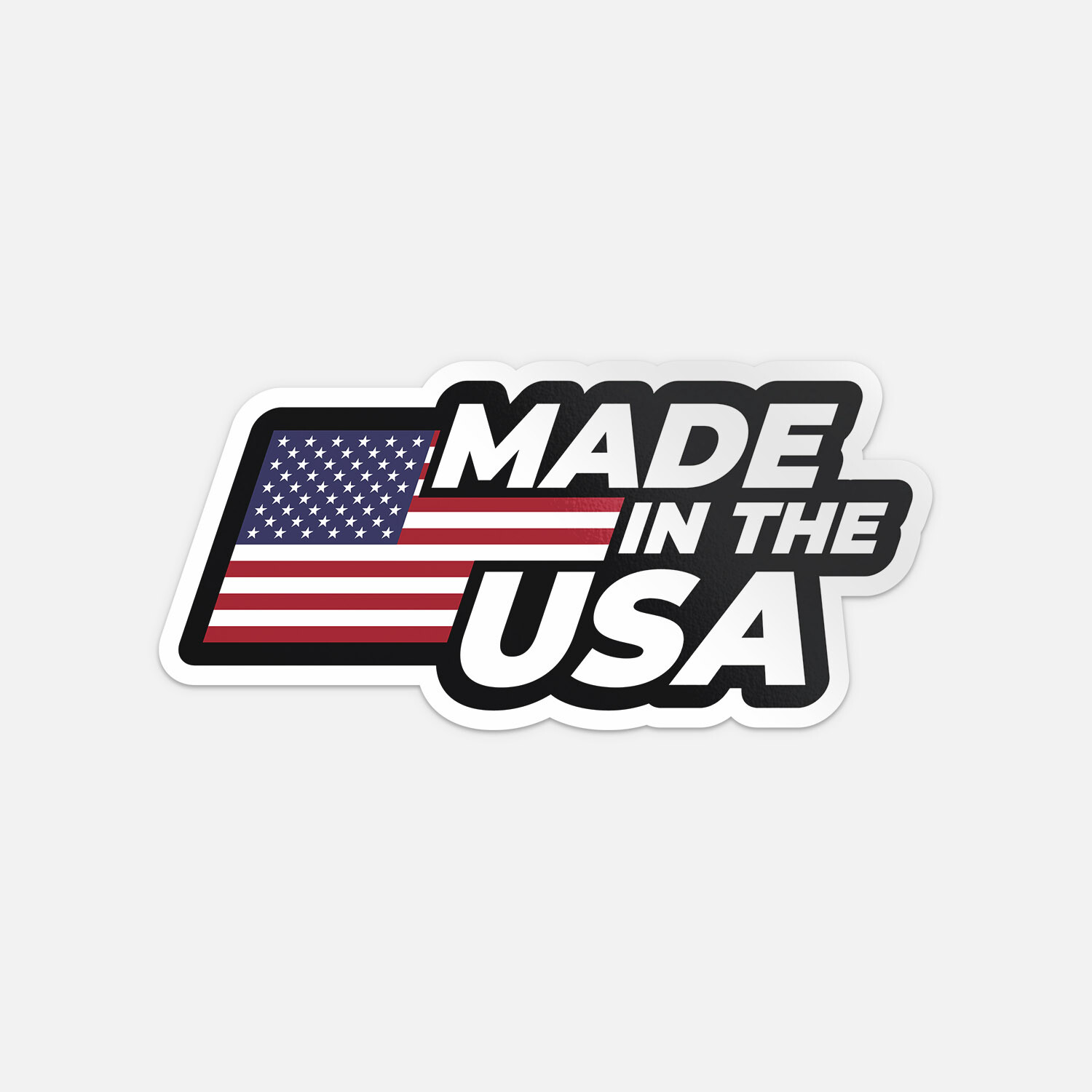 Made In The USA America Flag Badge Vinyl Vinyl Sticker Decal