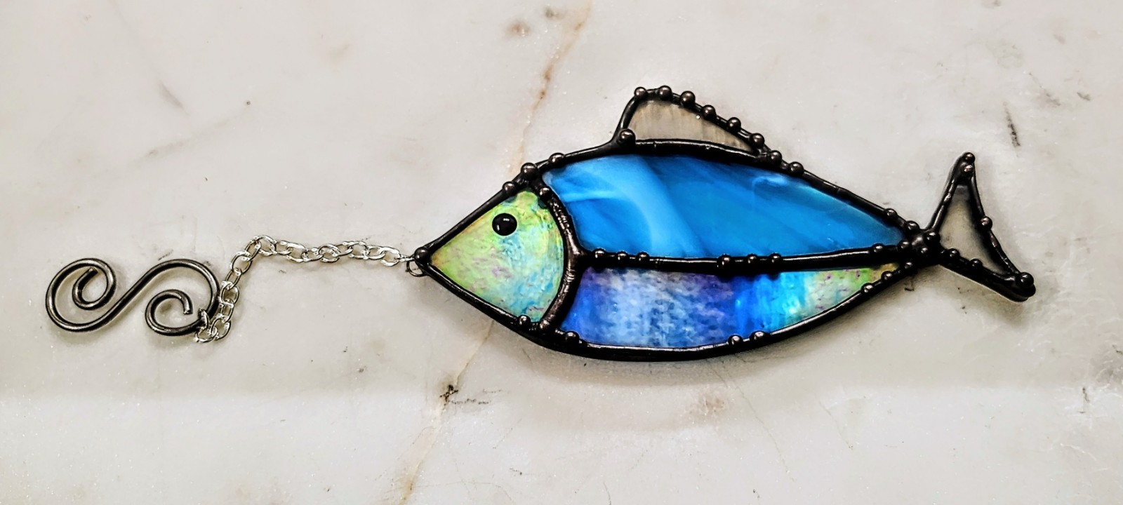 stained glass fish suncatcher