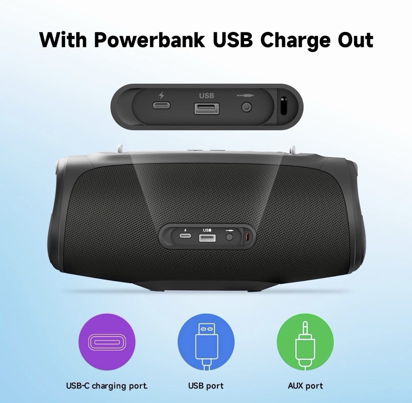 Portable Loud Bluetooth Speaker, 60W Large Subwoofer Wireless Bluetooth 5.3 w…