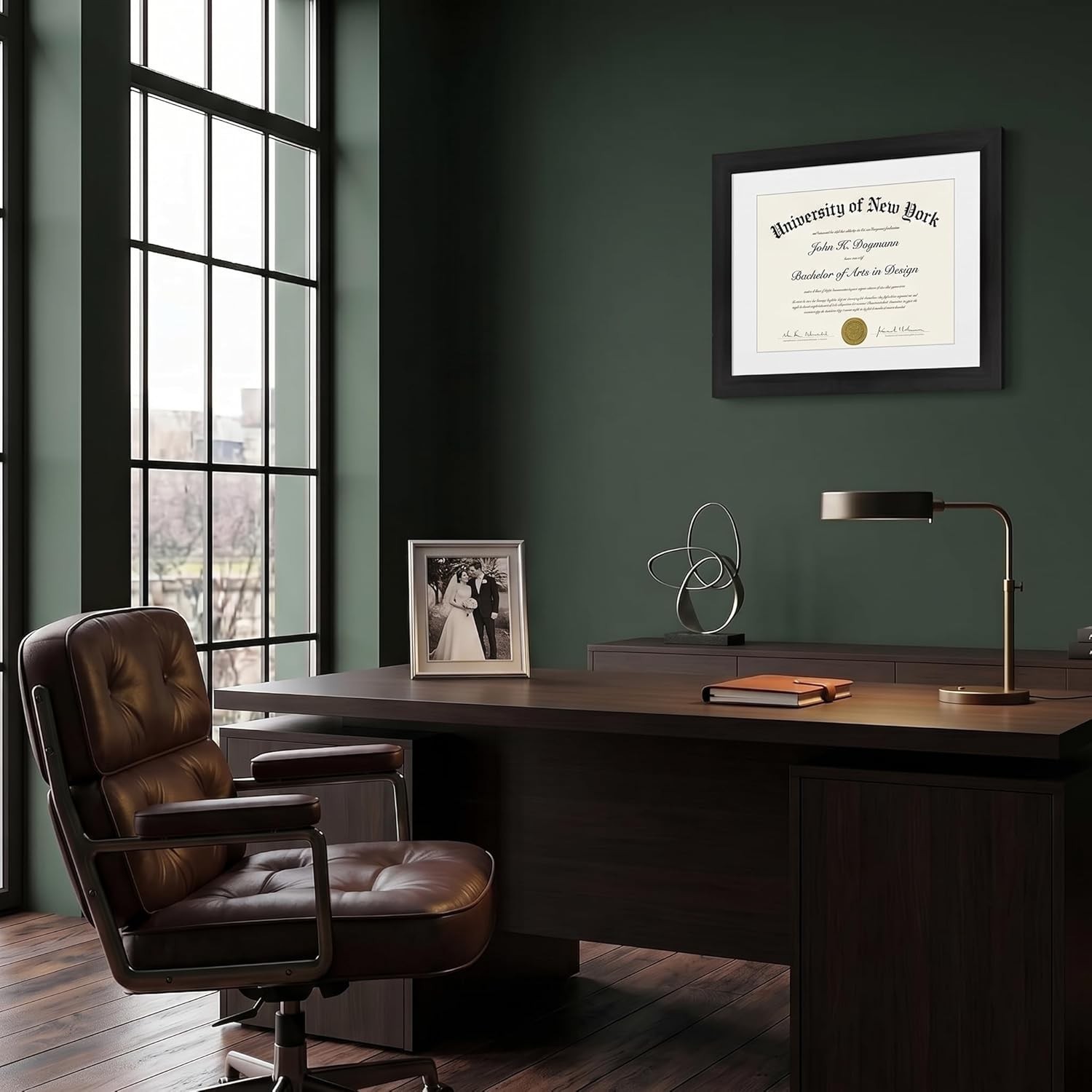 11×14 Diploma Frame with Shatter-Resistant Glass – Use as 8.5×11 Frame with M…
