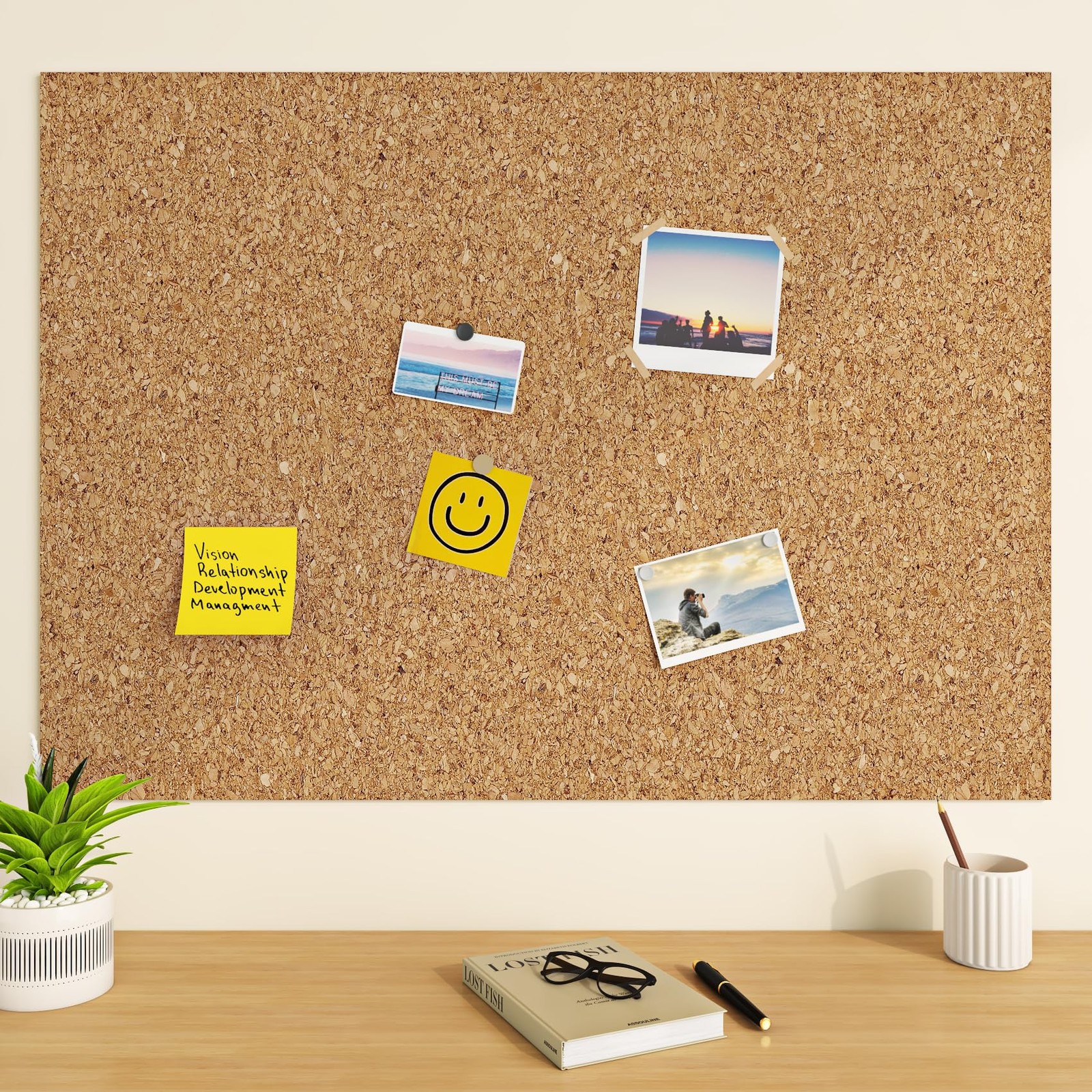 Self Adhesive Cork Roll with Backing Thick 0.06 17.3in X 3.9ft Natural Cork