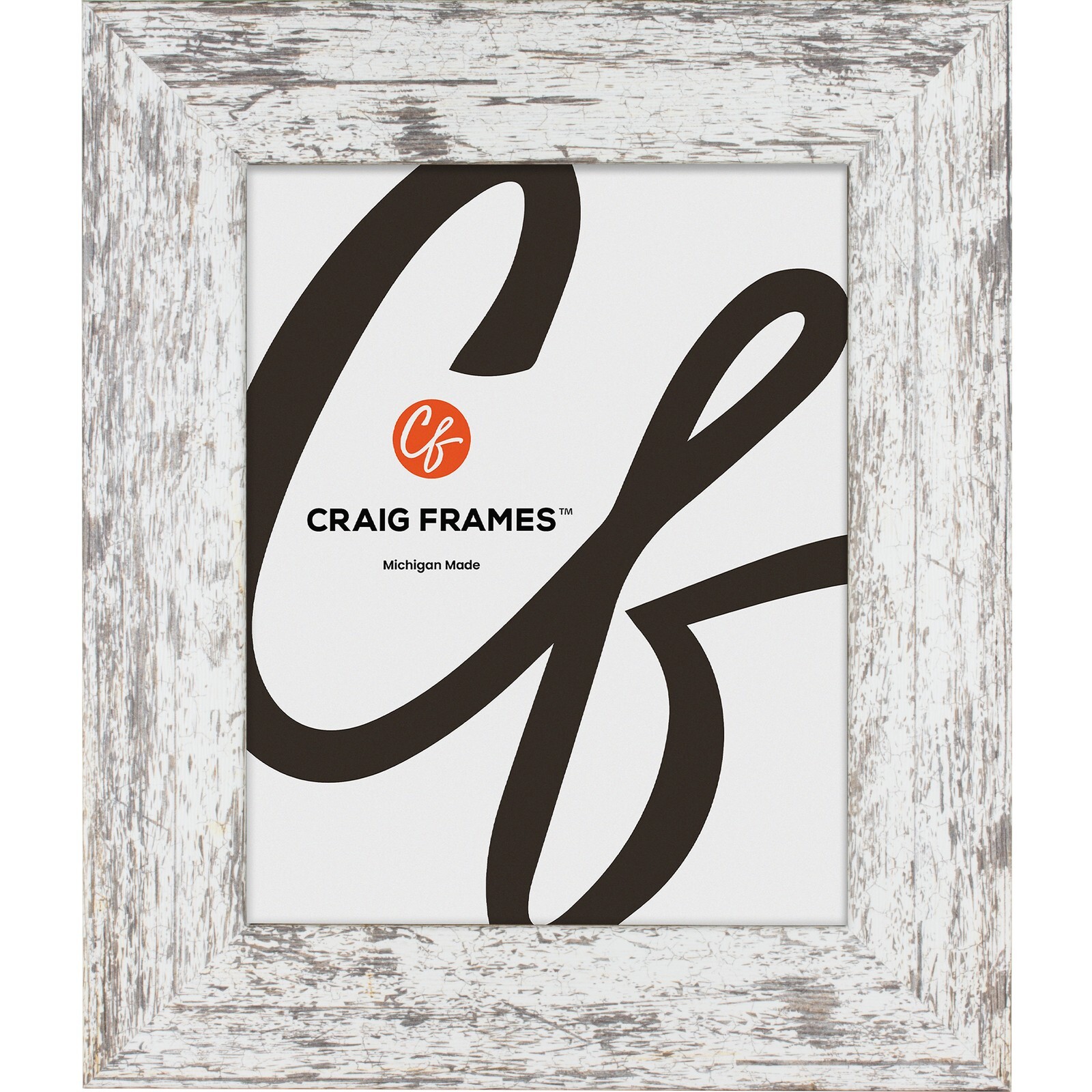 American Barn, 2″ White Faux Barn Wood Picture Frame, Common Sizes 4×5 – 17×33