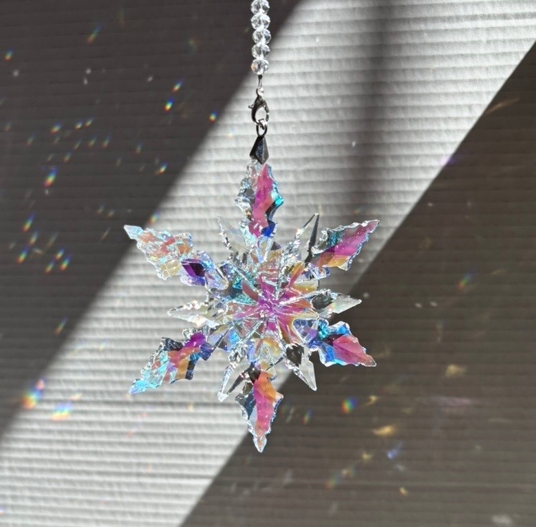 Crystal Snowflake Sun Catcher Christmas Tree Decor Czech Bohemia Crystal Gift