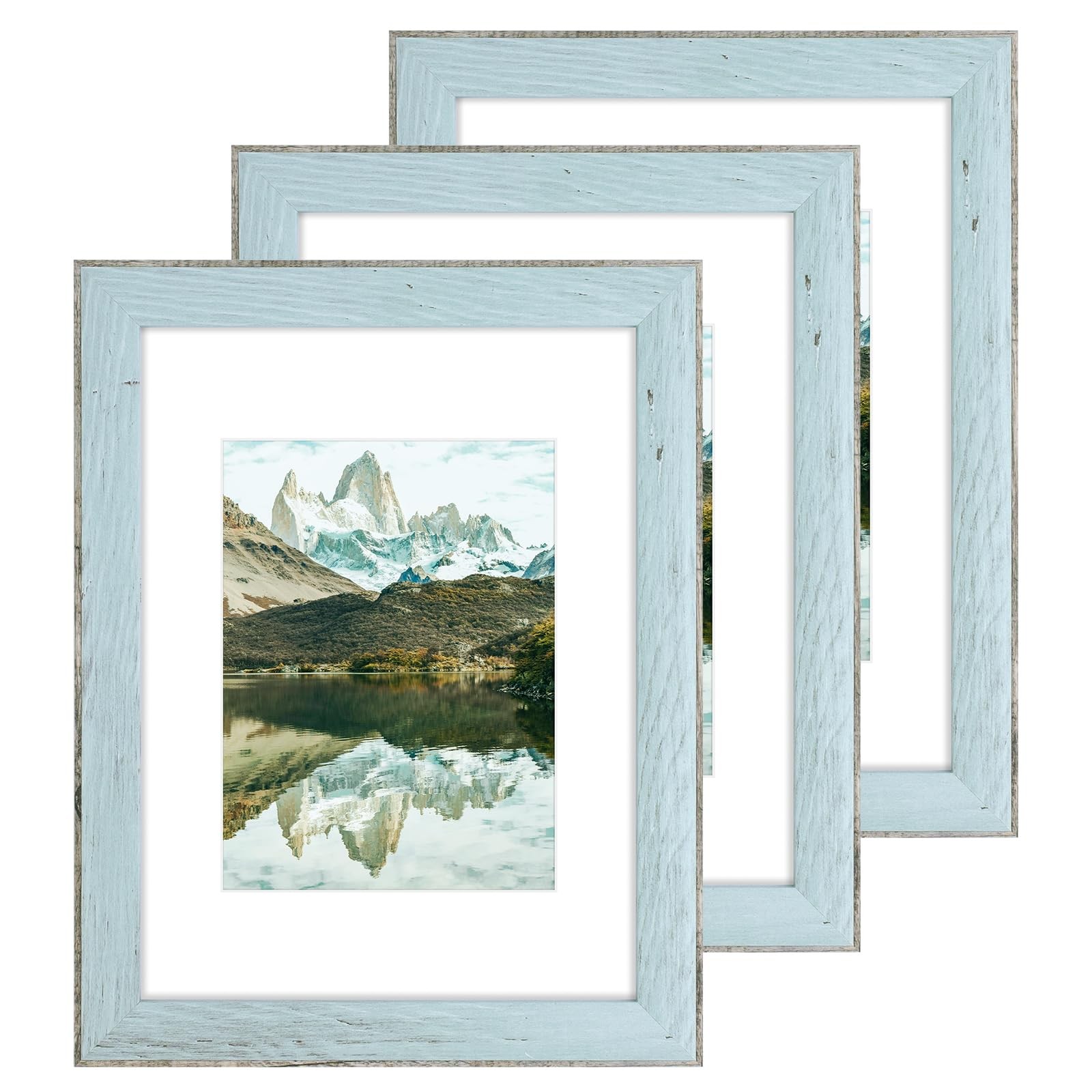 3 Pack 9×12 Blue Picture Frame for 6×8 Photo Wall Mount Gallery Display Decor