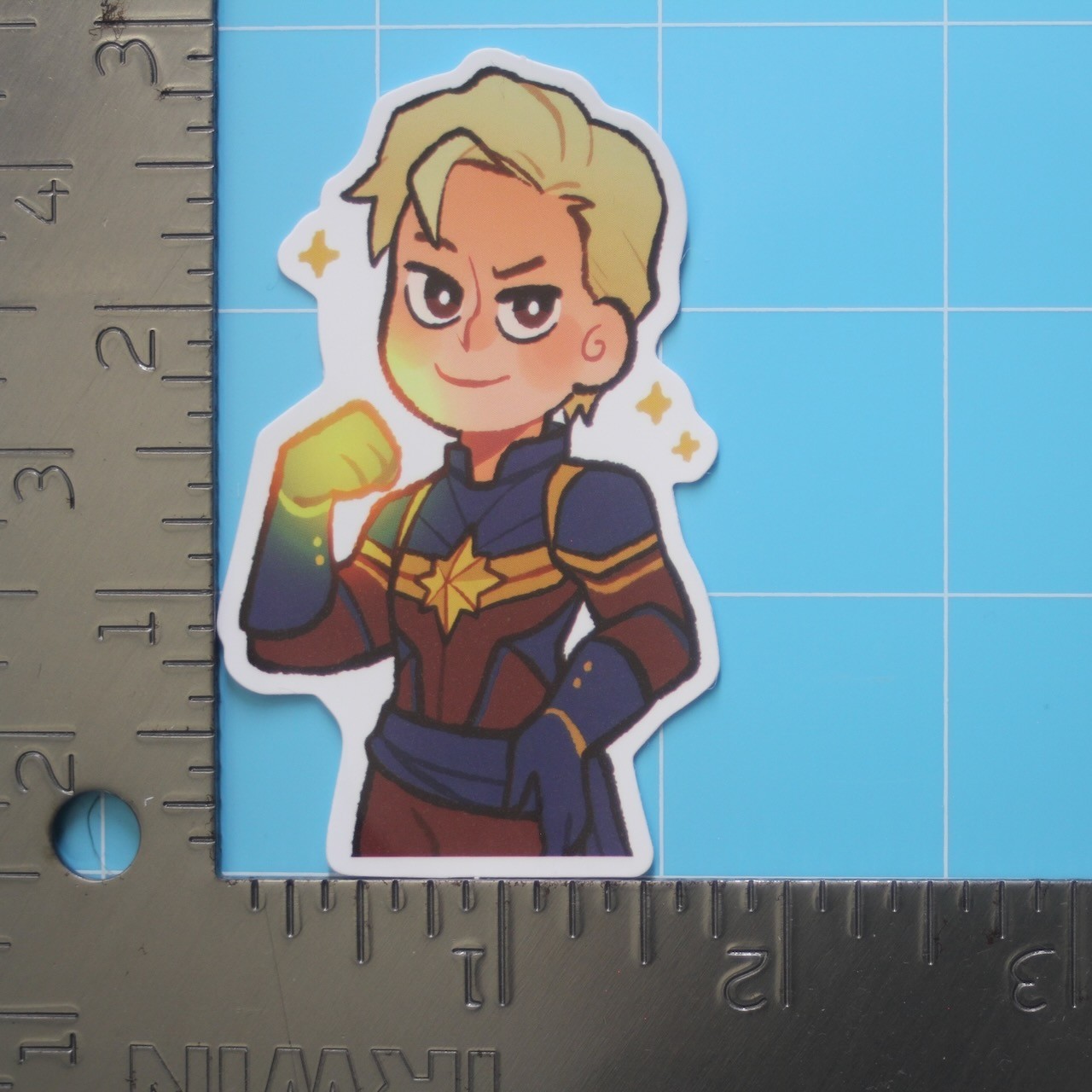 Marvel Universe Sticker (CAPTAIN MARVEL) MCU Superheroes, Gloss PVC Decal