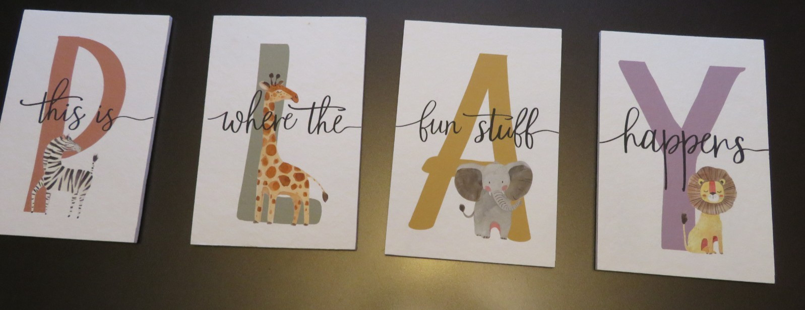 This Is Where The Fun Stuff Happens Playroom Wall Art Decor (4 pieces) 12×8 each