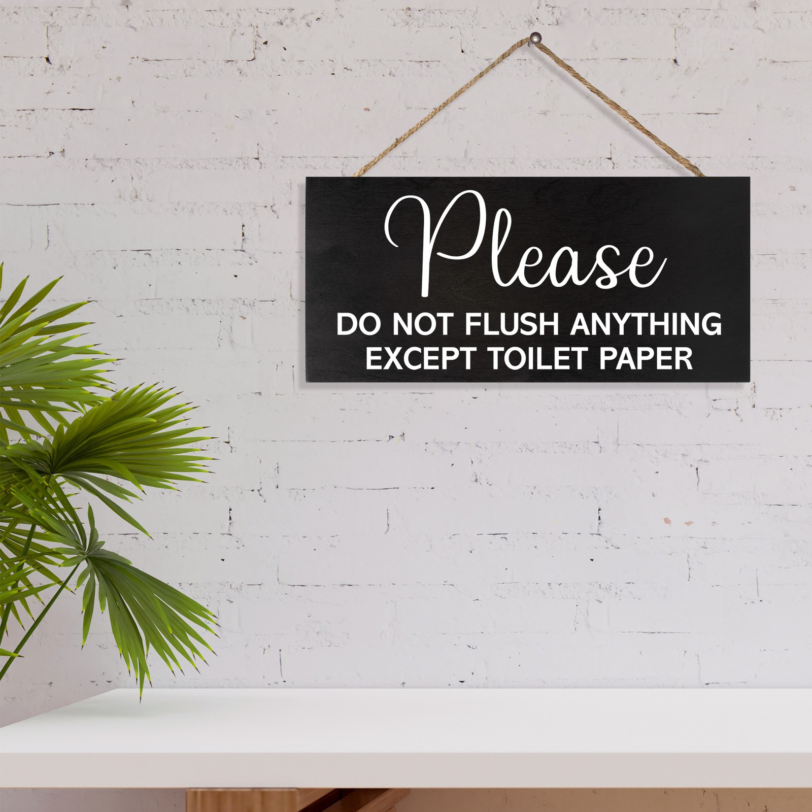 JennyGems Bathroom Sign, Do Not Flush Anything Except Toilet Paper