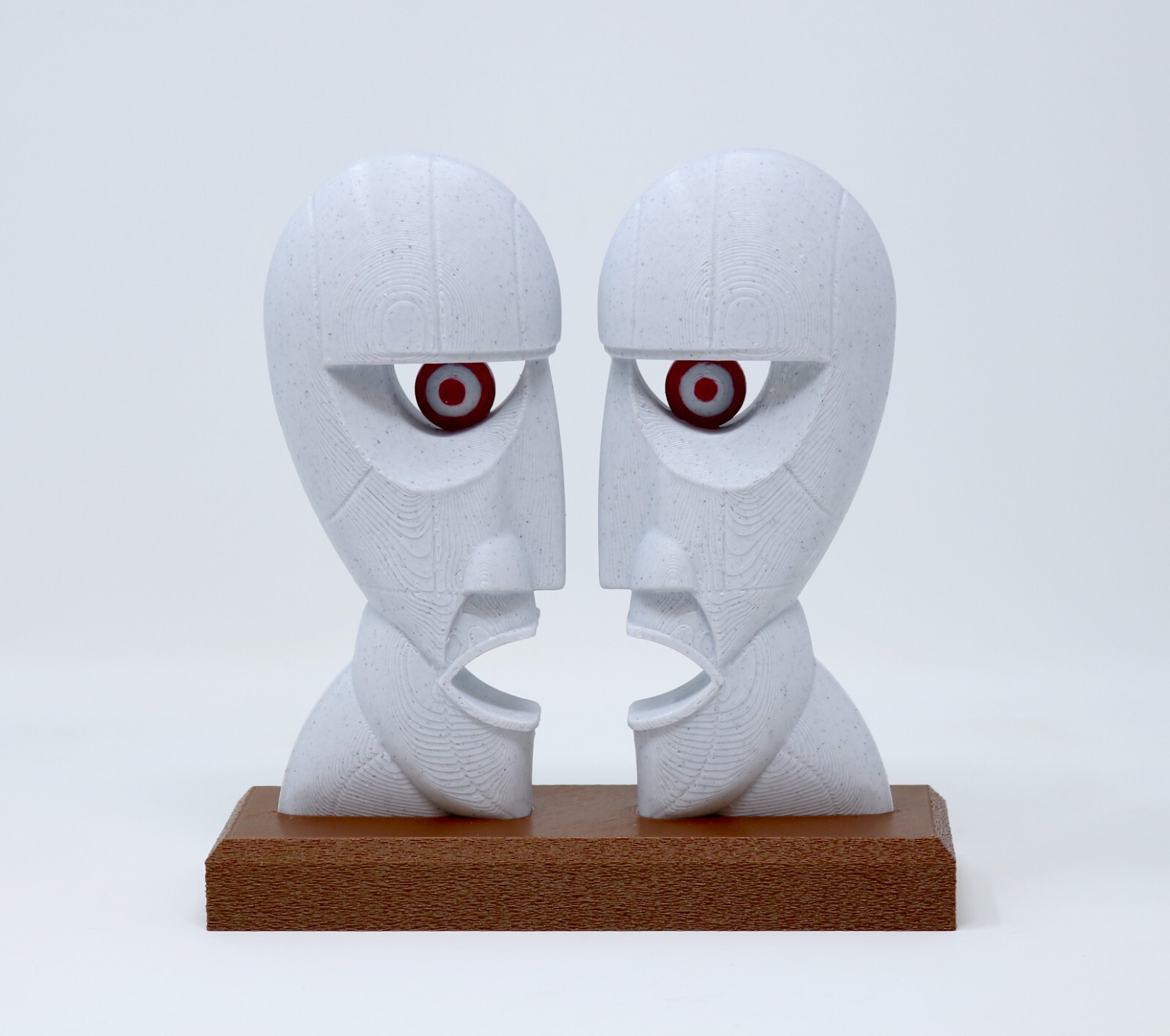 The Division Bell 3D printed Home Decor Desktop Sculpture. Two Head Statue.