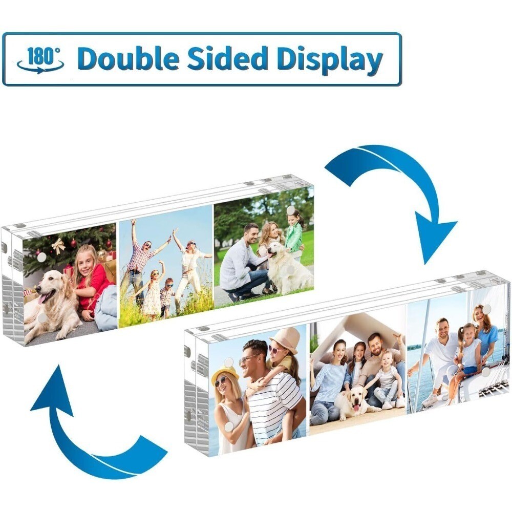 Transparent Acrylic Photo Double-Sided-Clear Picture Frame-Magnetic Photo