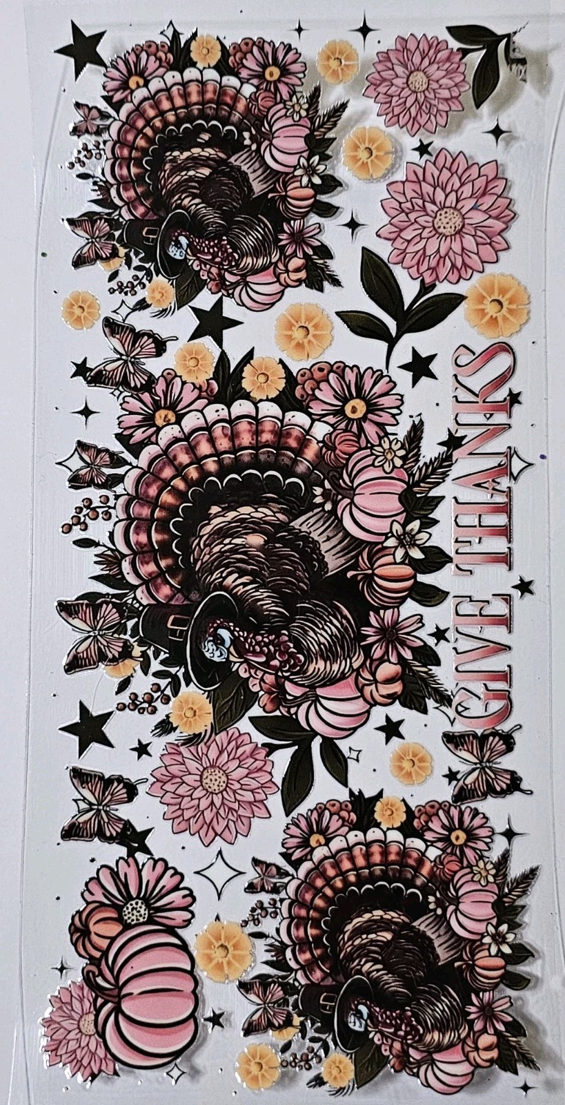 Turkey UV DTF Transfer Sticker Wrap Tumbler UVDTF BUY 10+ GET COMBINED SHIPPING