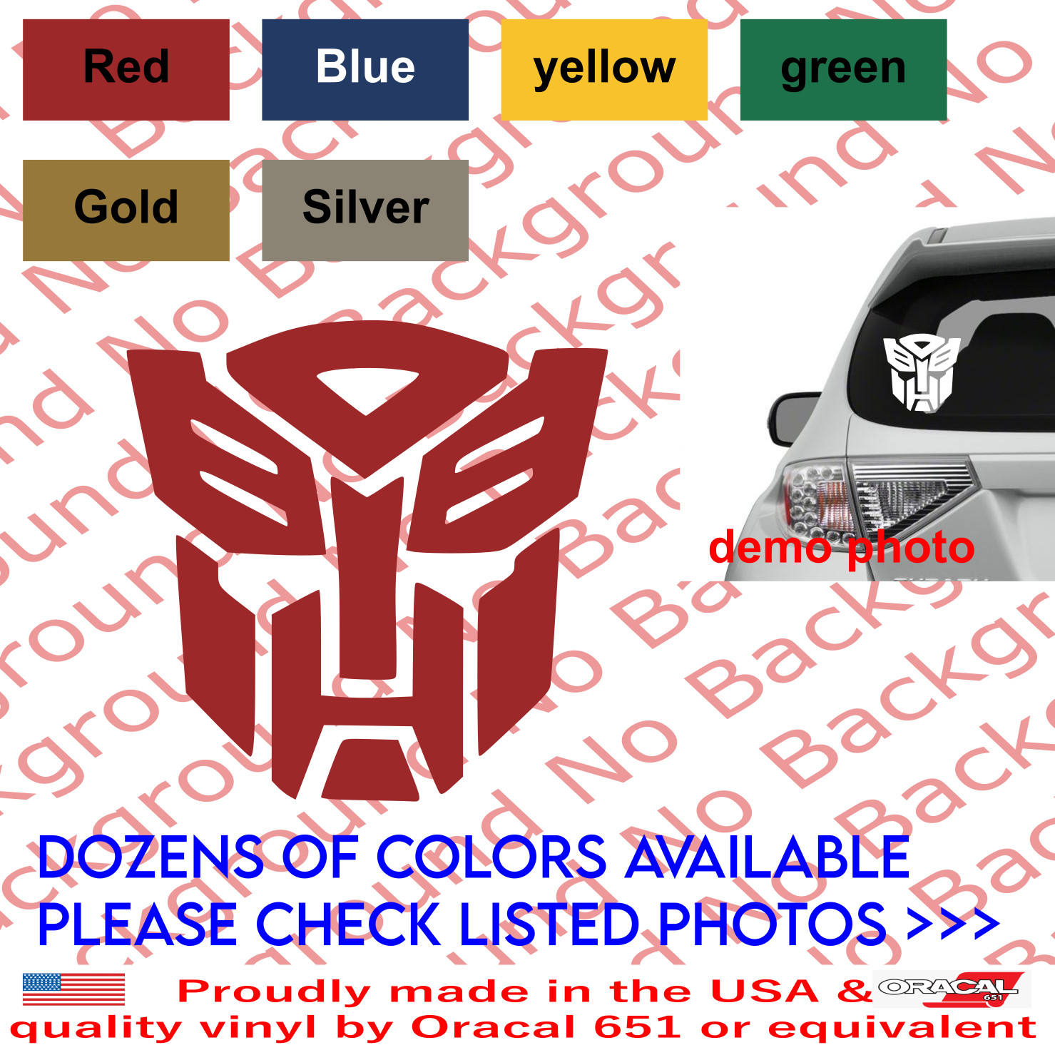 TRANSFORMER Autobot Phone/Car/Window/laptop Vinyl Decal DIE CUT CM001