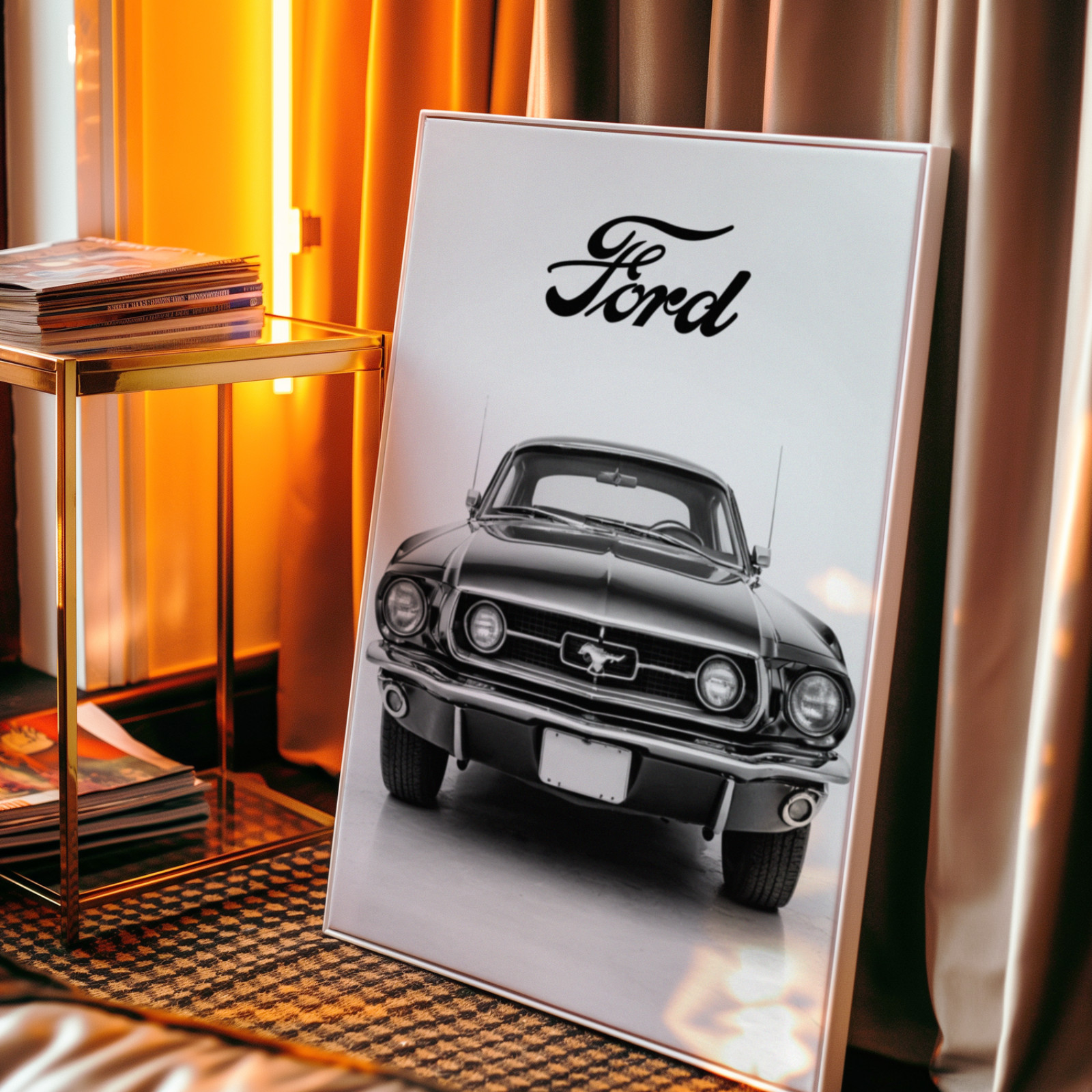Vintage Ford Mustang Print, Vintage Muscle Car Poster, Ford Mustang Wall Decor