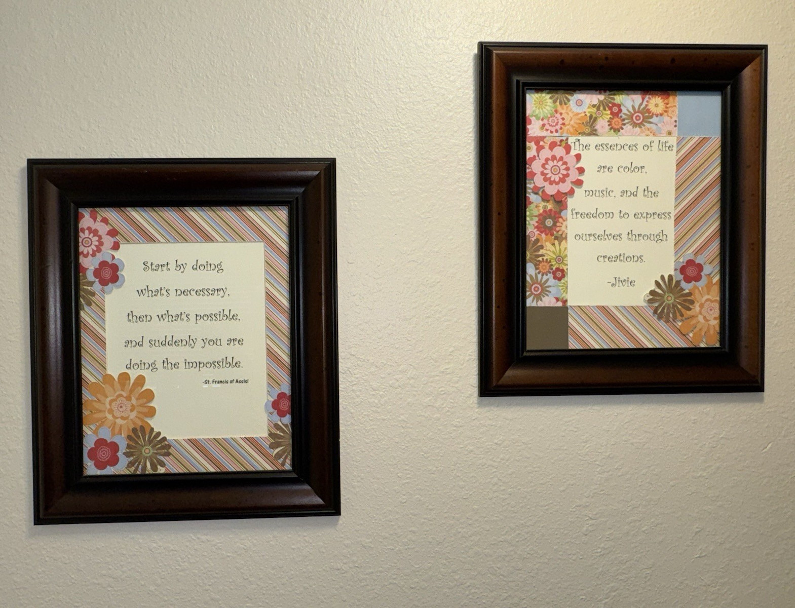 Set- Paper craft inspirational designs in high quality wood frames. 15.5 x 18.5