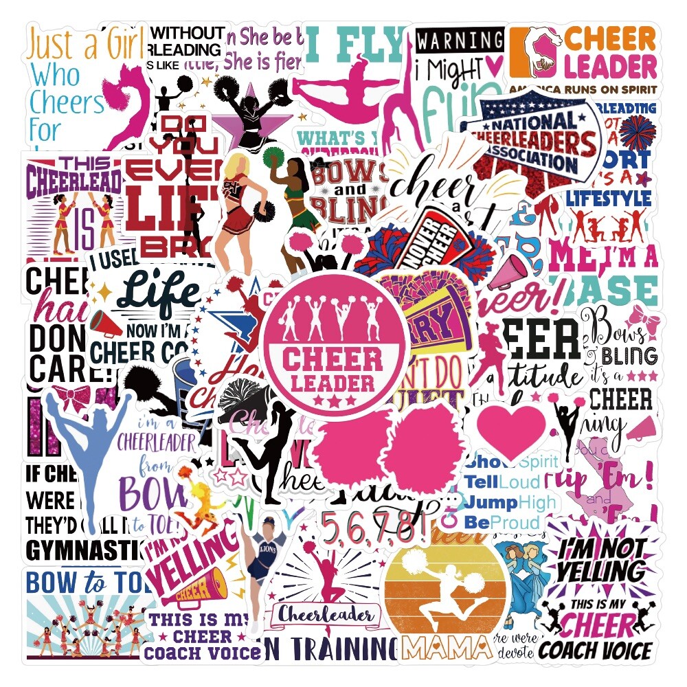 10 Random Cheer Stickers Dancing Cheerleader Decals Laptop Hydro Free Shipping