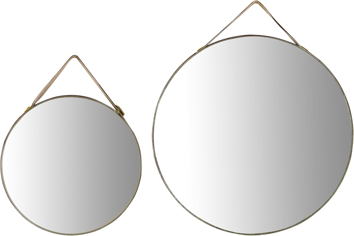 Various Velvet Edged Wall Mirrors, Multicolor, Set of 6