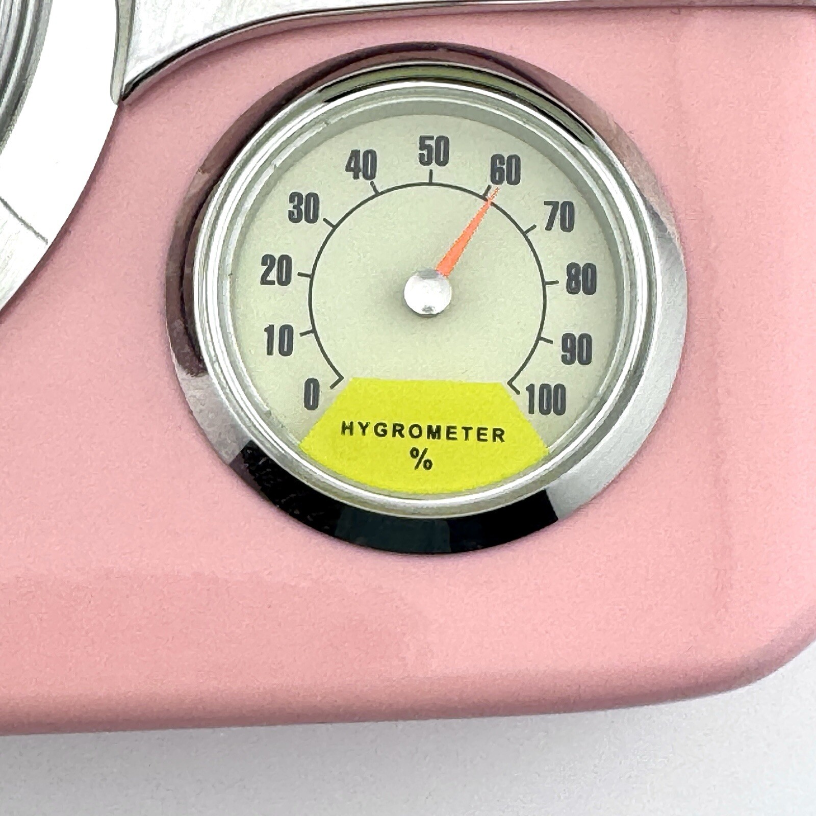 Retro Car 3-in-1 Dashboard Style Clock Thermometer Hygrometer Pink RARE!