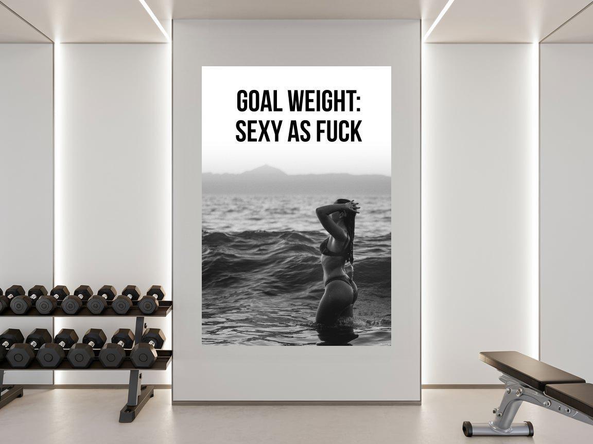 Fitness Motivation Poster – Goal Weight Inspirational Wall Art