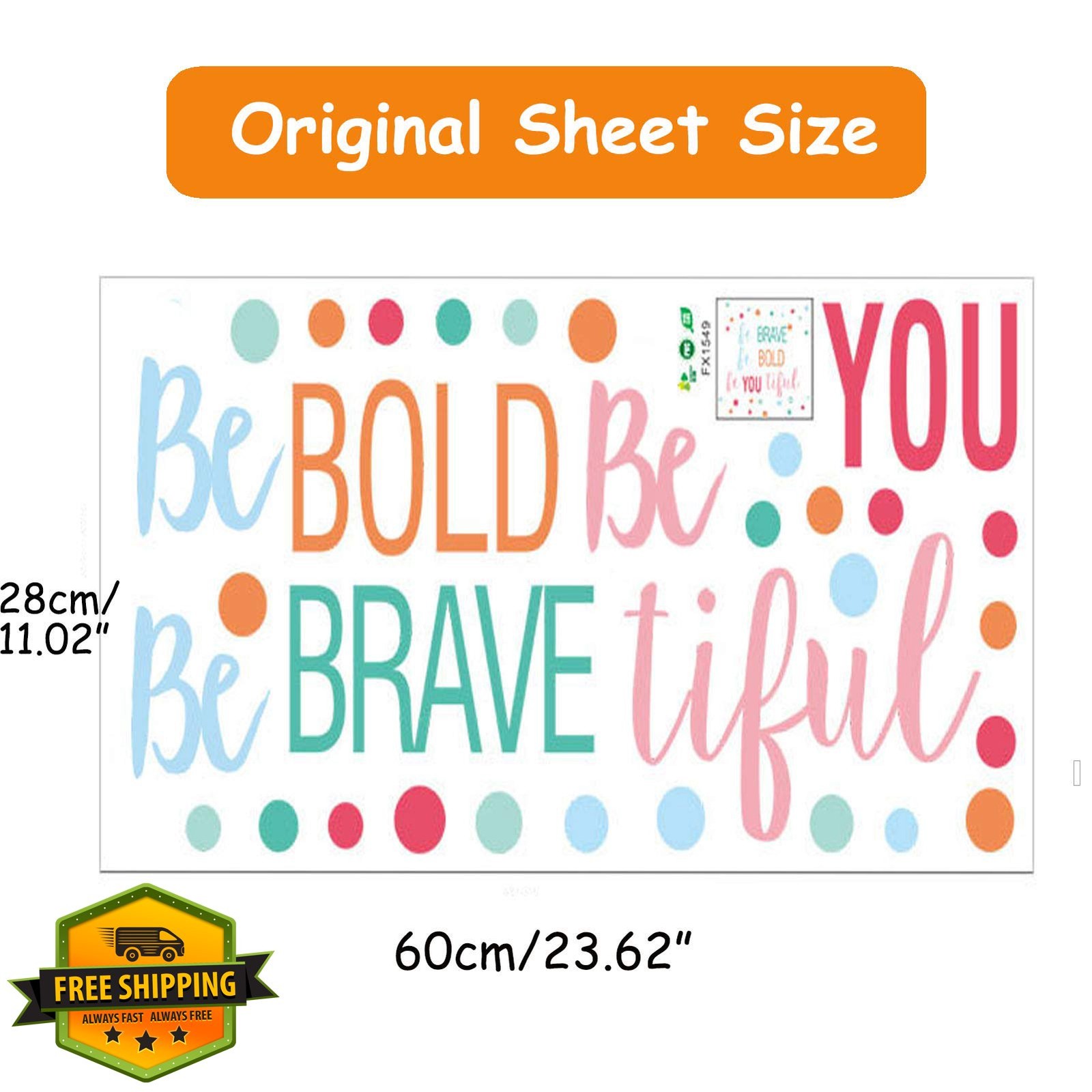 Inspirational Wall Decor Quotes for Boy Girl Room –Be Brave Be Bold Be You Ti…