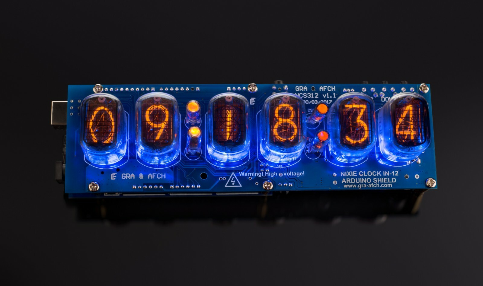 DIY KIT Nixie Tubes Clock IN-12 Arduino Shield NCS312 [WITH OPTIONS] 12/24H GPS