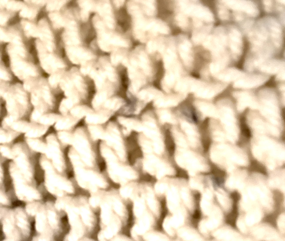 Hand Made Knitted Sofa Cover with arm covers. Fits Large sofa 43″ Cream color