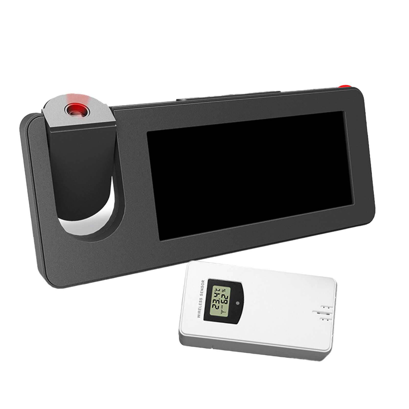Electronic Projection Alarm Clock Projector Radio-controlled Time Snooze Weather