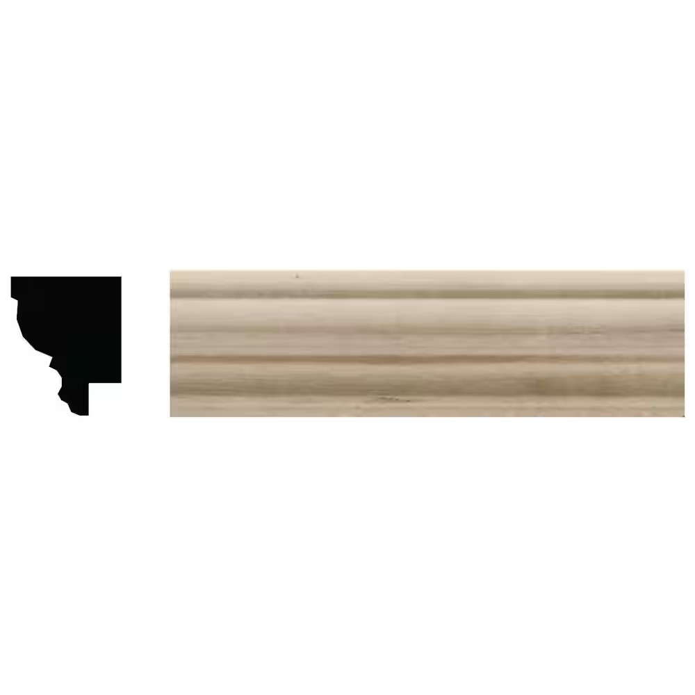 10039 27/32 In. X 1-1/6 In. X 96 In. White Hardwood Picture Frame Moulding