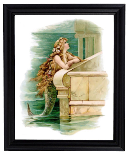 Vintage Antique Art Wall Print Hans Andersen Fairy Tale~Little Mermaid~Giclee